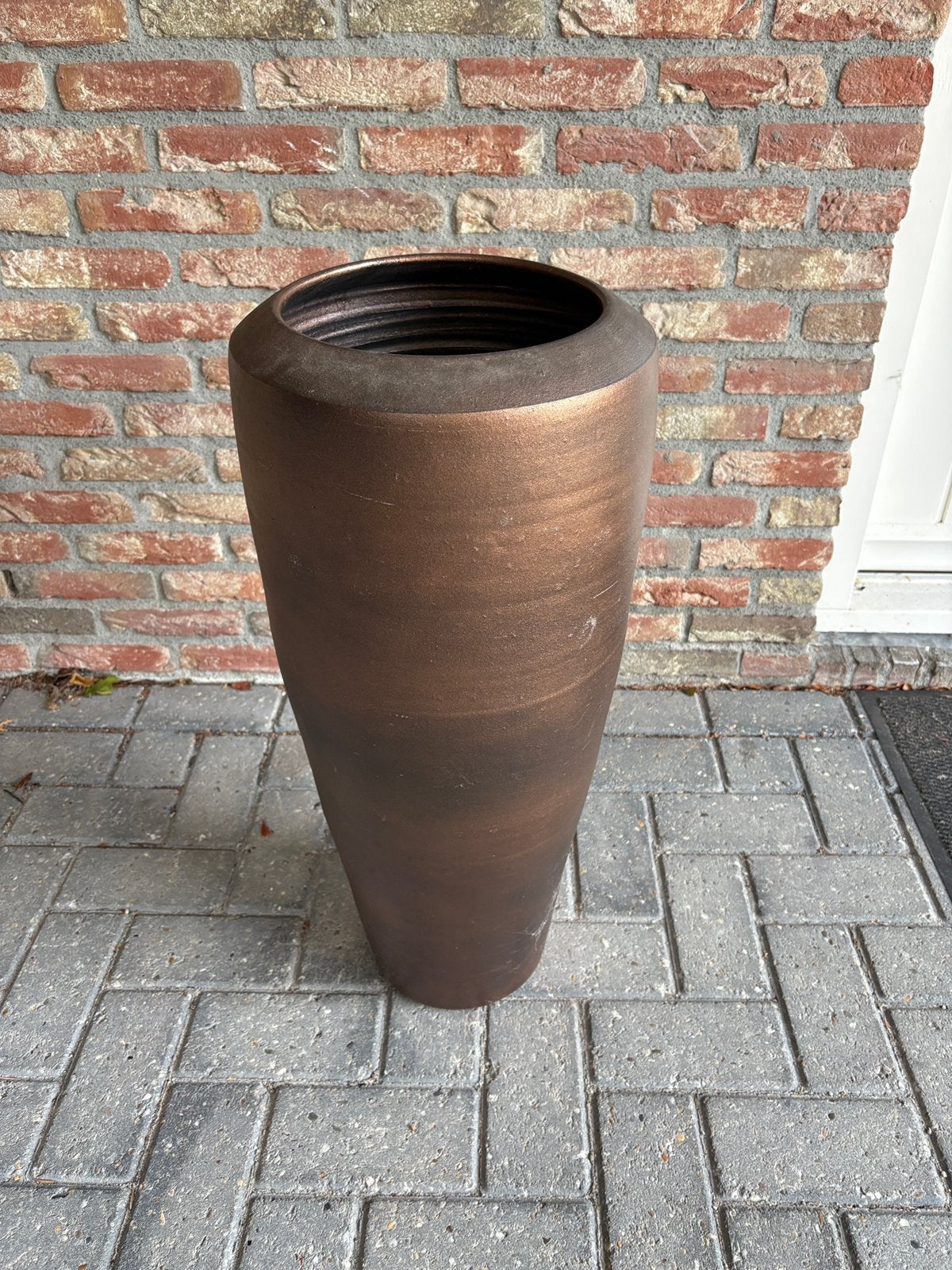 Bloempot steen binnen, Tuin en Terras, Steen, Gebruikt, Rond, Binnen