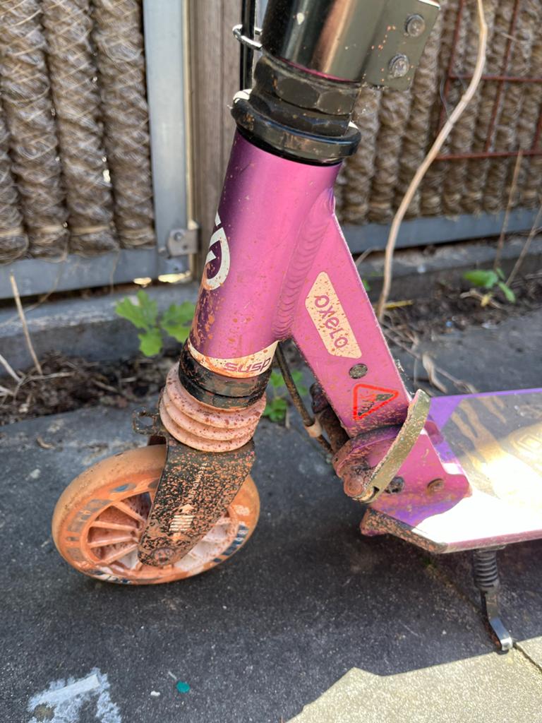 Gratis Oxelo step paars, Fietsen en Brommers, Steps, Gebruikt, Gewone step, Ophalen