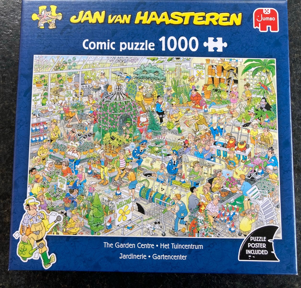 Jan van Haasteren, puzzel, 1000 stukjes, het tuincentrum, Ophalen of Verzenden, 500 t/m 1500 stukjes, Zo goed als nieuw