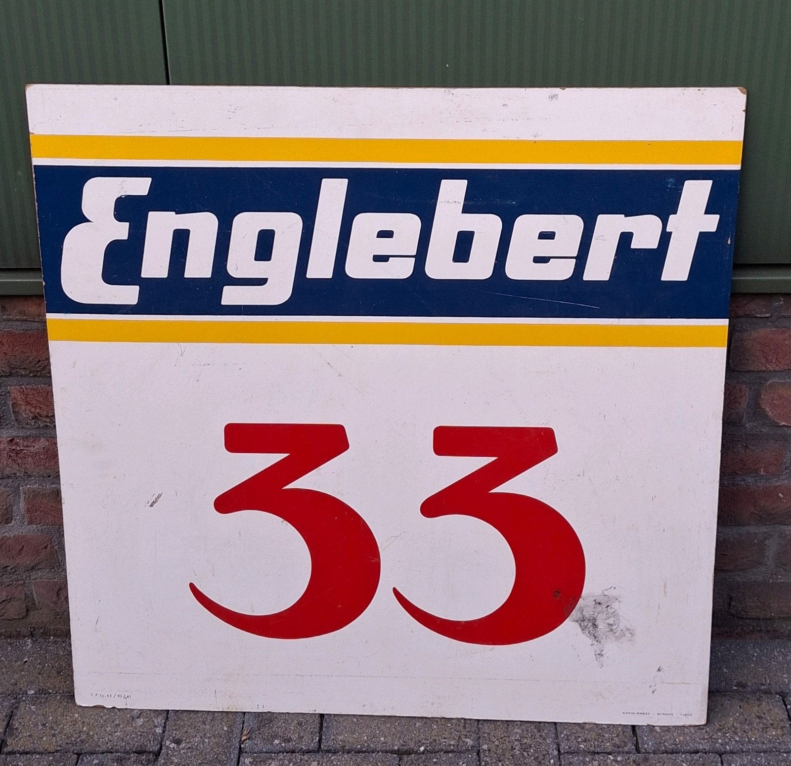 Englebert Banden reclamebord, Ophalen, Zo goed als nieuw, Reclamebord