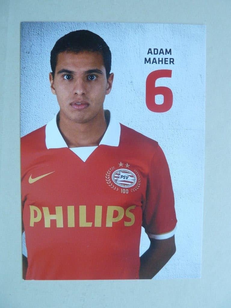 Spelerskaart.  Adam.Maher.   PSV.    2013/2014, Verzamelen, Ophalen of Verzenden, Zo goed als nieuw, PSV, Spelerskaart