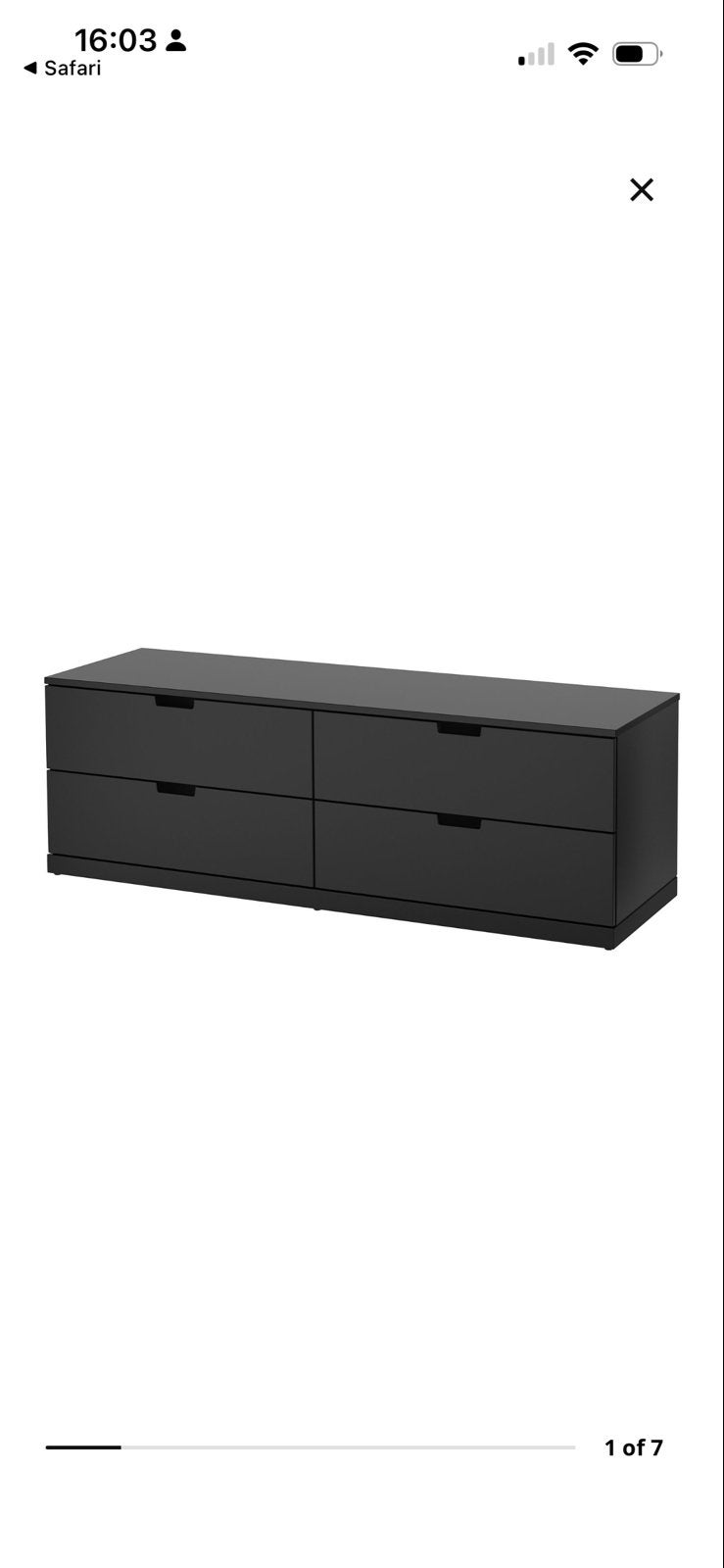 2 ikea nordli kasten zwart, Ophalen, 150 tot 200 cm, Zo goed als nieuw, Met lade(s)