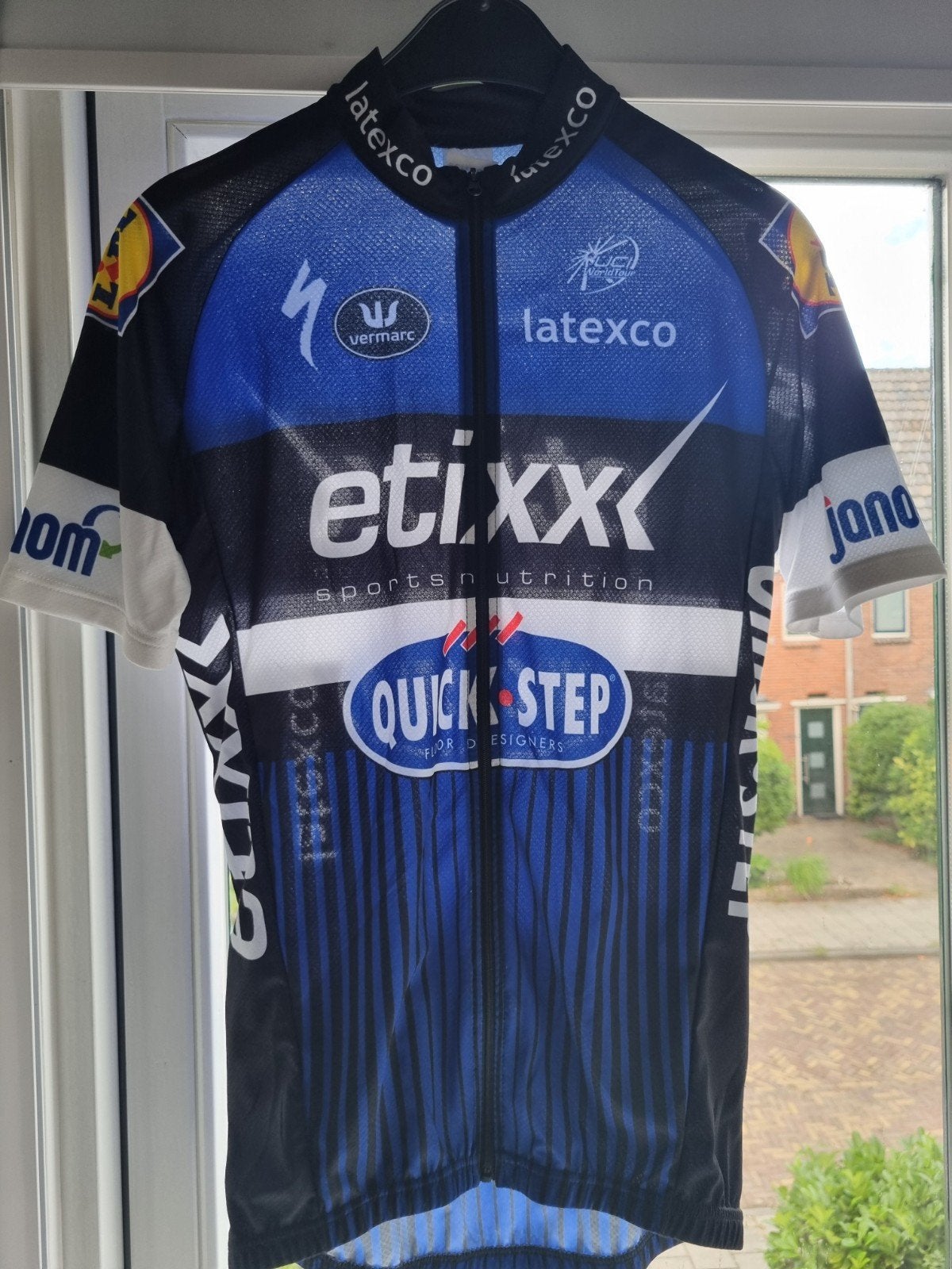 Etixx Quick-Step Vermarc wielershirt - Maat S, Blauw, Vermarc, Ophalen of Verzenden, Zo goed als nieuw