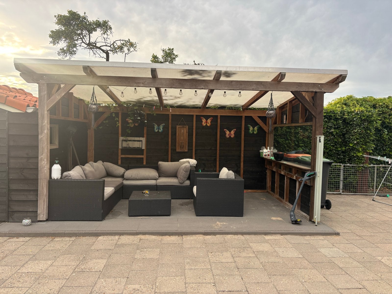 Overkapping 445x260 cm - Wegens verhuizing, Tuin en Terras, Overkappingen, Ophalen, Gebruikt, Overige typen