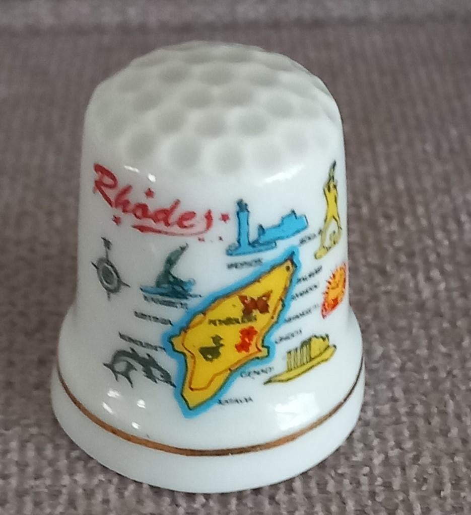 Vingerhoedje Rhodes 1, Verzamelen, Vingerhoedjes, Ophalen of Verzenden, Zo goed als nieuw, Porselein, Buitenland