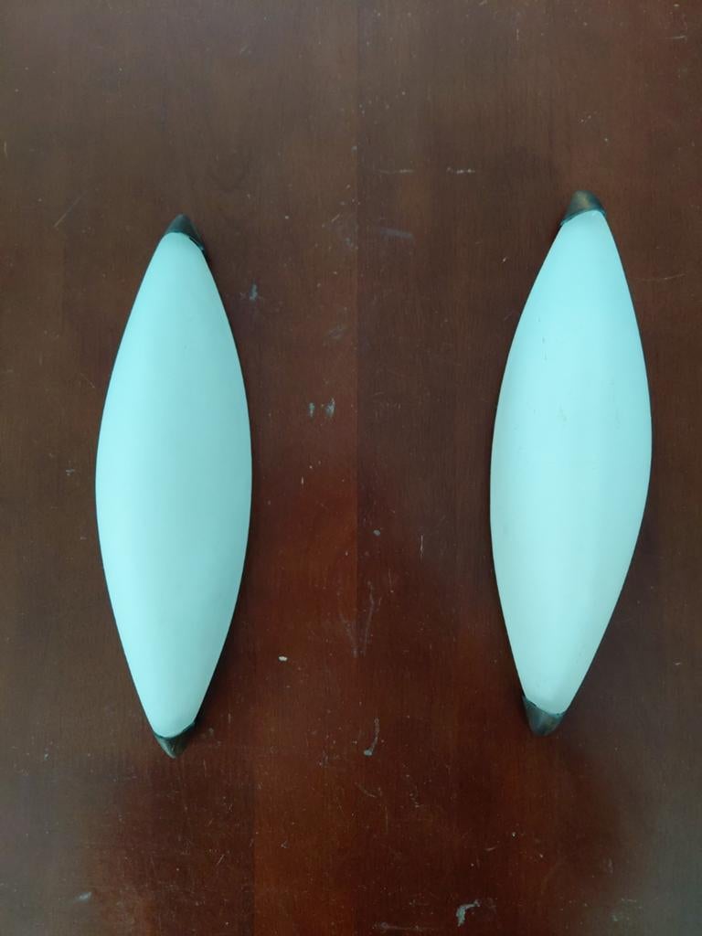 2x Moderne wandlampen - 28 cm lengte, Ophalen of Verzenden, Gebruikt, Glas, Modern