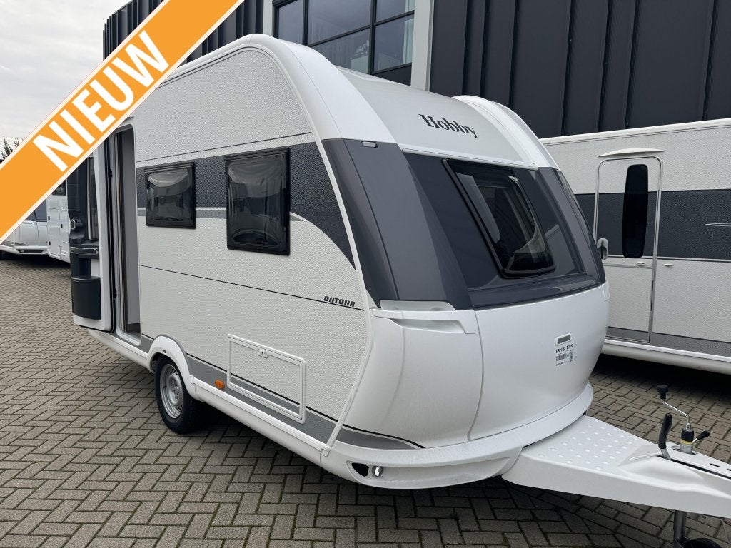 Hobby Ontour 390 SF, Caravans en Kamperen, Caravans, Bedrijf, tot en met 4, 750 - 1000 kg, Treinzit, Hobby, Dwarsbed, Overige typen