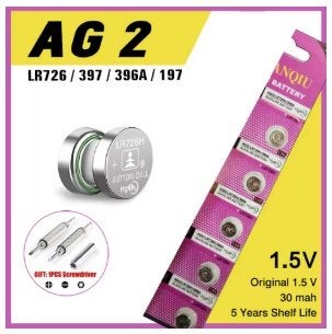 AG2 Alkaline Knoopcel Batterijen 1,5 Volt - SR726SW - LR726, Ophalen of Verzenden, Nieuw, Oplaadbaar
