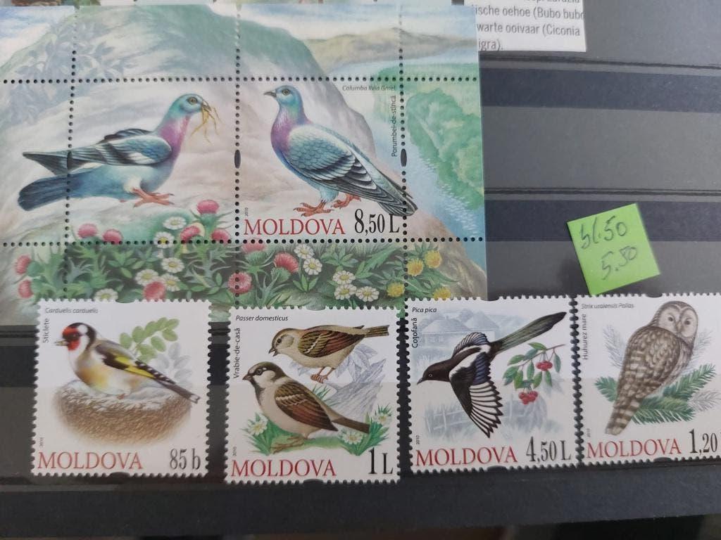 vogels  serie en blok  Moldavie, Verzenden, Postfris, Dier of Natuur