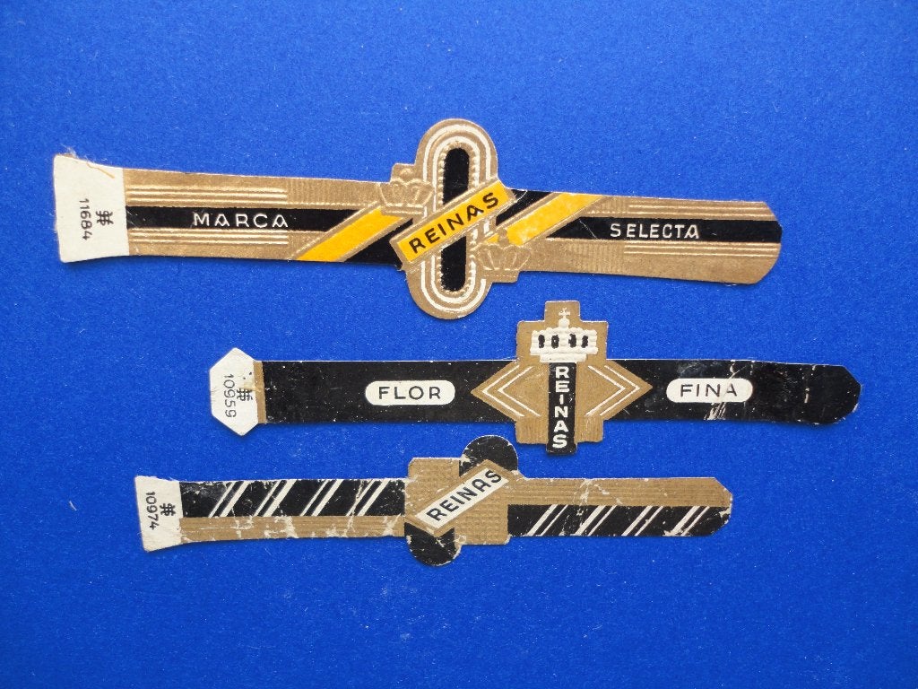 sigarenbandjes 97= 3st reinas, Verzamelen, Ophalen of Verzenden, Gebruikt, Sigarenbandjes