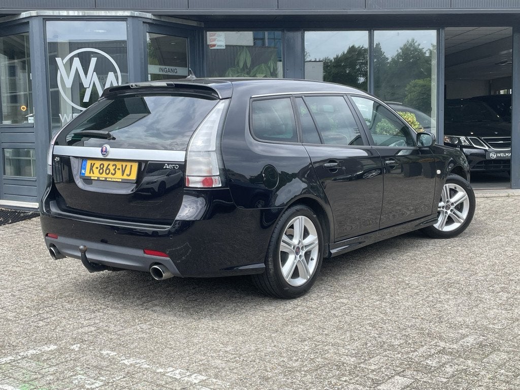 Saab 9-3 Sport Estate 2.0 T Aero XWD Hirsch 240 pk Youngtime, Automaat, Beige, 4 cilinders, Zwart