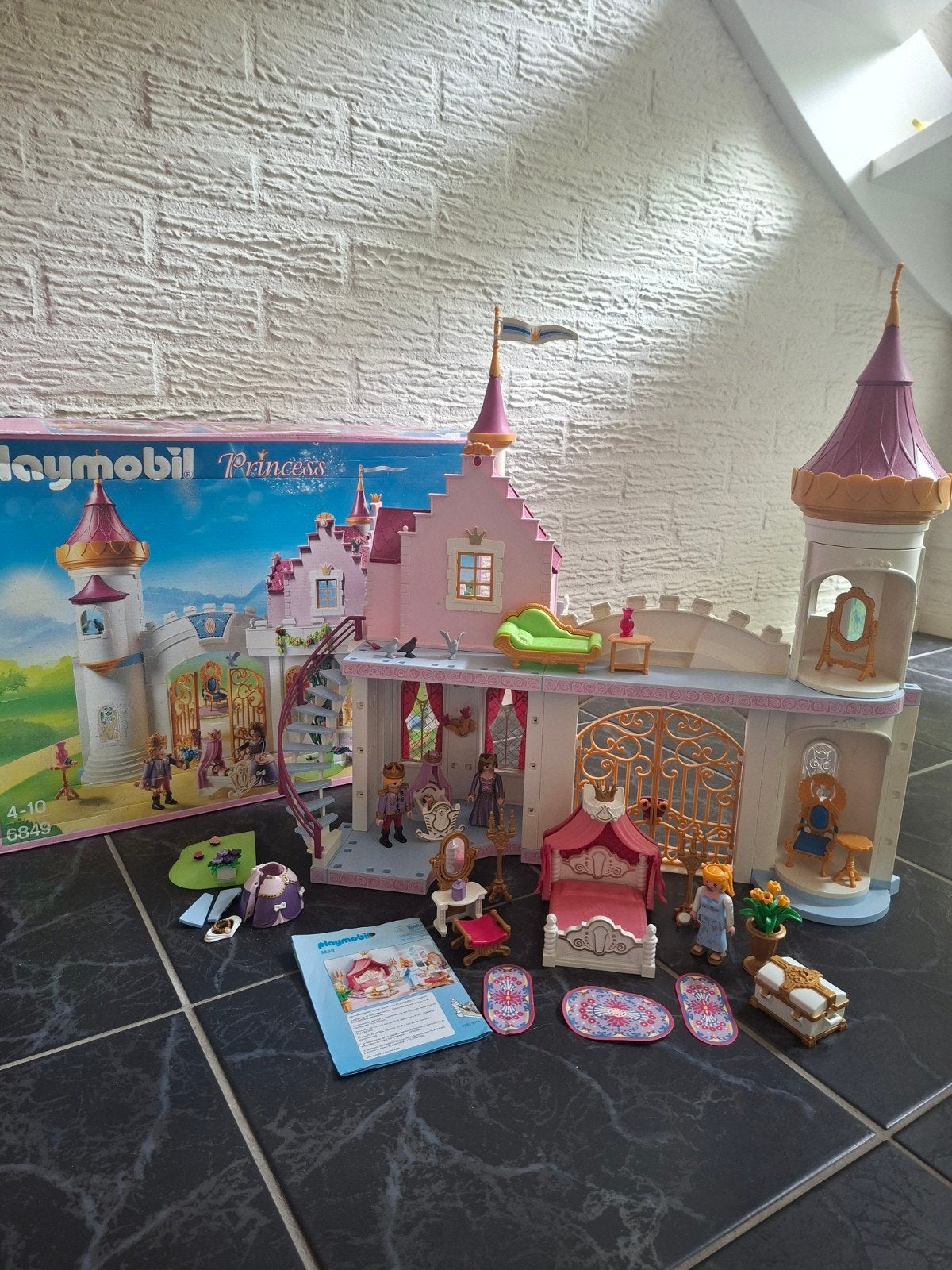Playmobil Princess Kasteel 6849 met doos en 9889 en instruct, Ophalen, Gebruikt, Complete set, Kasteel/Fort