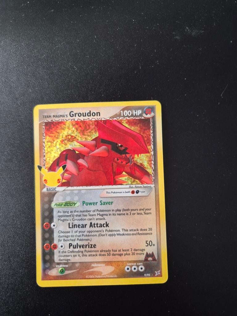 Team Magma's Groudon Celebrations Classic Collection, Ophalen of Verzenden, Zo goed als nieuw, Losse kaart, Foil