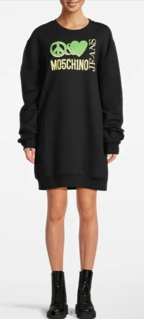 Zwarte originele MOSCHINO Jurk maat S, als NIEUW! CADEAUTIP!, Verzenden, Zwart, Moschino, Zo goed als nieuw