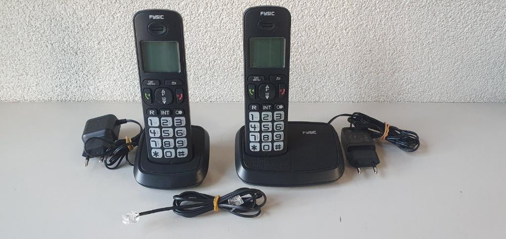 Vaste telefoon met extra handset Fysic 5520 Senioren, Ophalen of Verzenden, Zo goed als nieuw, 2 handsets