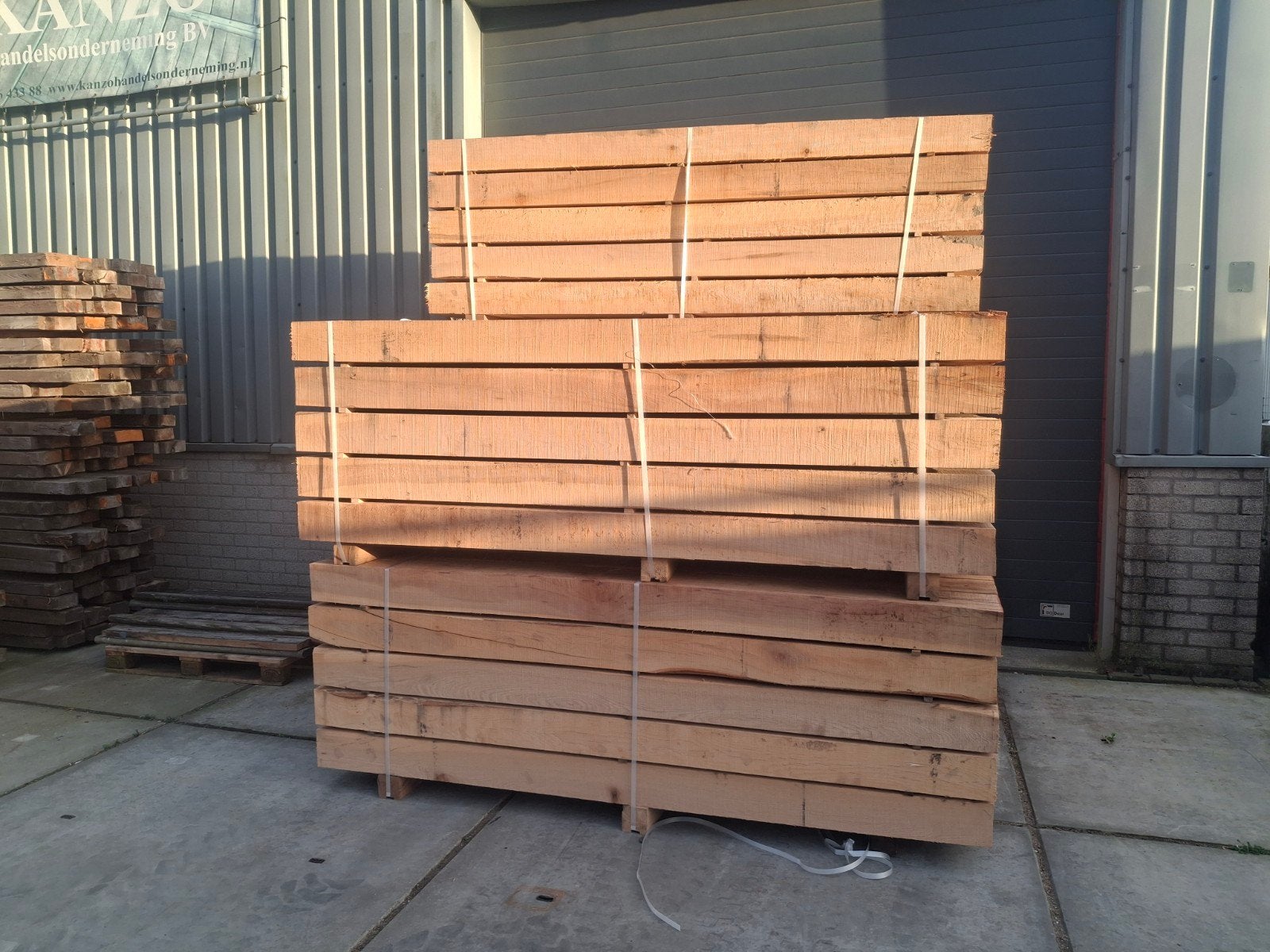 nieuwe eiken bielzen, Ophalen, Planken, Nieuw, Hardhout