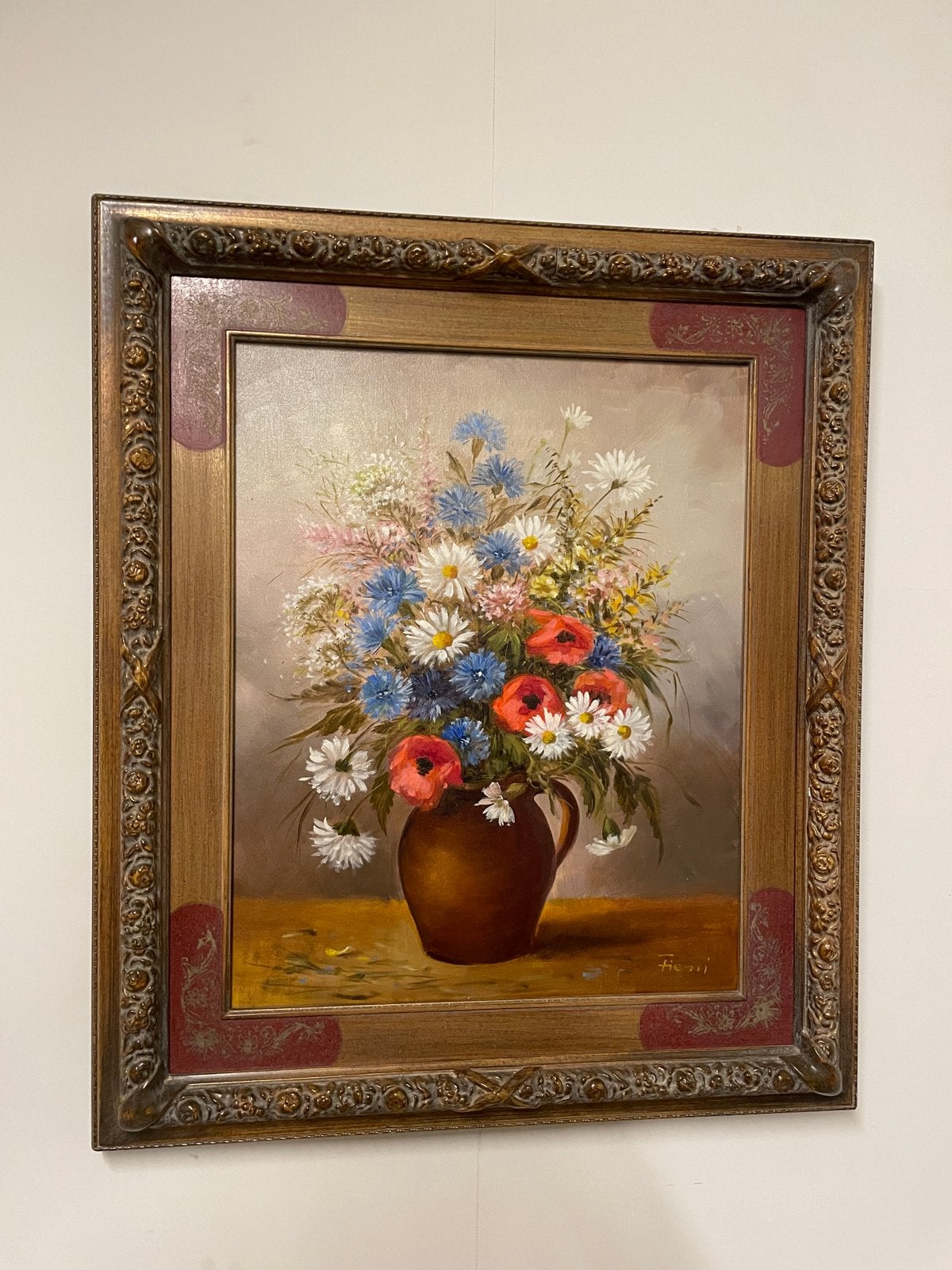 Bloemenstilleven door Fiene - Olieverf op doek, Ophalen