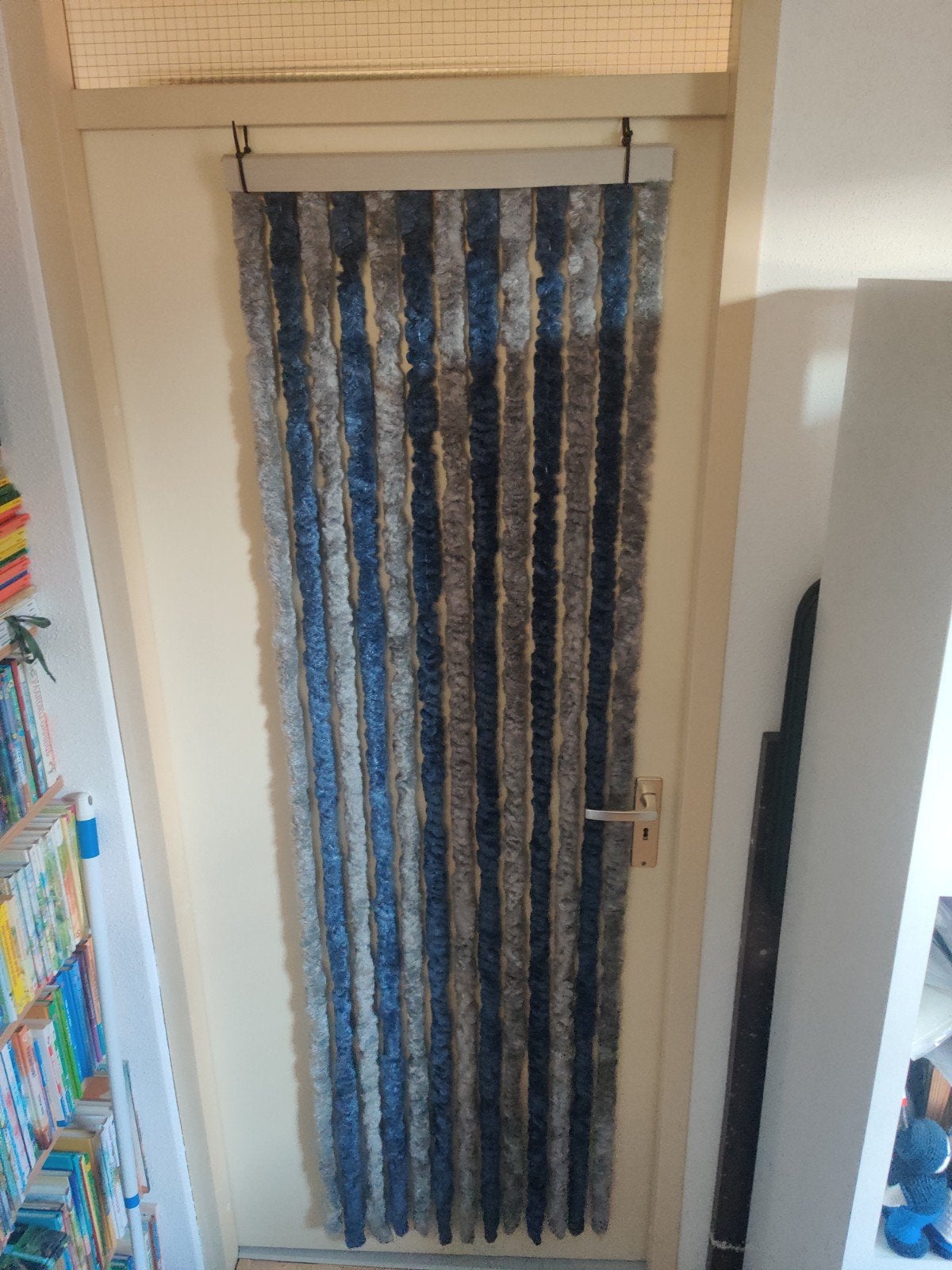 Vliegengordijn grijs blauw, Grijs, Zo goed als nieuw, 150 tot 200 cm, 50 tot 100 cm