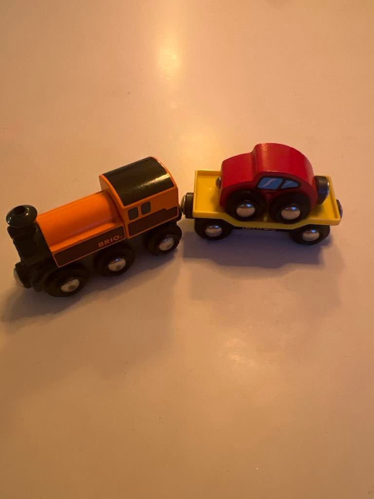 Brio trein met wagon en auto, Ophalen, Gebruikt, Jongen of Meisje