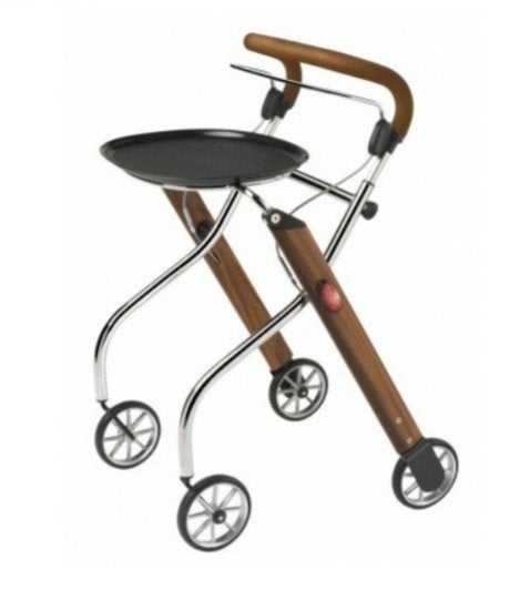 TRUST Let’s Go Indoor rollator – teak - chrome, Ophalen, Opvouwbaar, Zo goed als nieuw