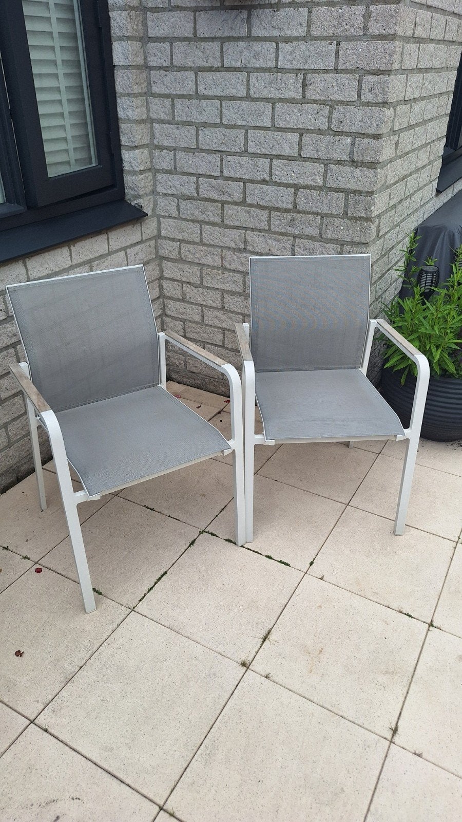2 Suns Tutti tuinstoelen - aluminium, textileen, teakhout, Ophalen, Aluminium