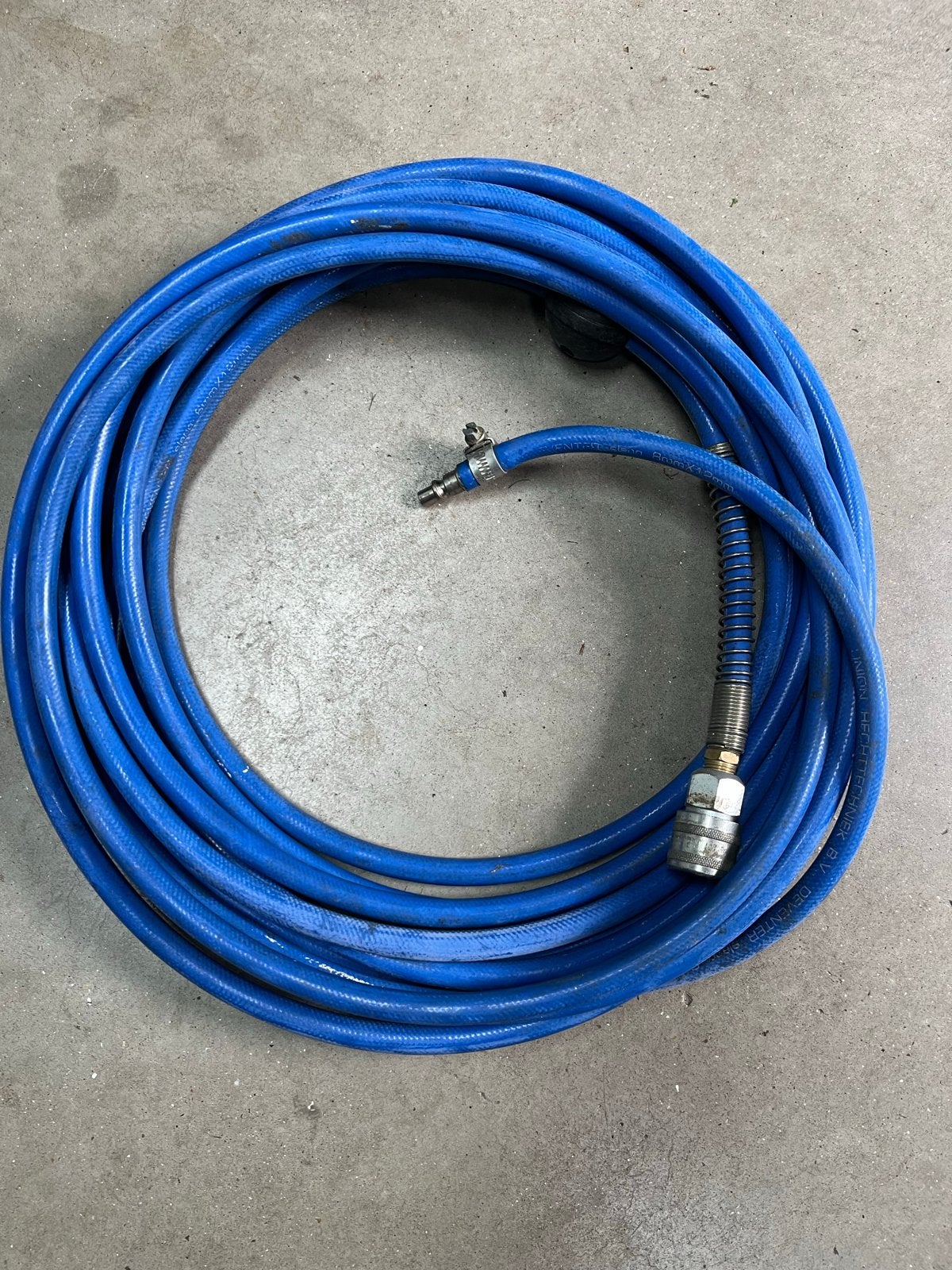 Blauwe luchtslang met koppelingen, Ophalen of Verzenden, Gebruikt, Overige merken, Kabel of Snoer