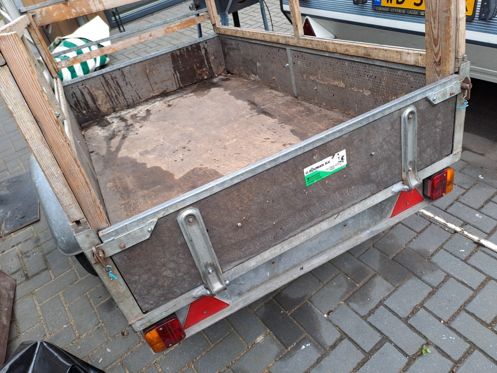 1x kar Aanhanger enkelasser, Ophalen, Gebruikt