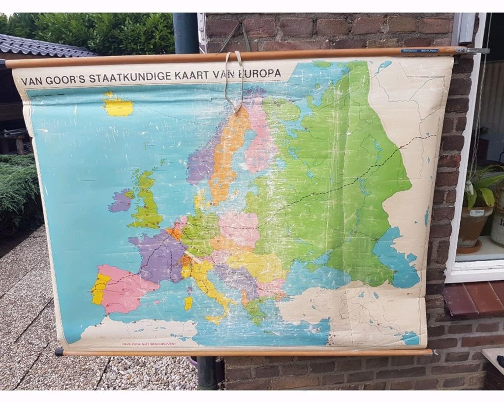 Van goor staatkundige kaart van europa (groot), Antiek en Kunst, Antiek | Schoolplaten, Ophalen of Verzenden, Aardrijkskunde