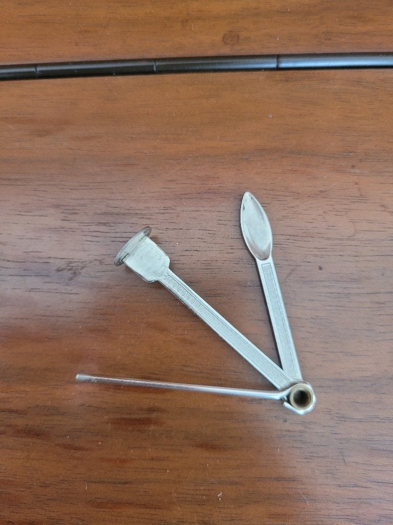 Antiek Compleet ArtDeco 3 in 1 Pijpbestek met Sigarenknipper, Ophalen of Verzenden, Gebruikt, Overige typen