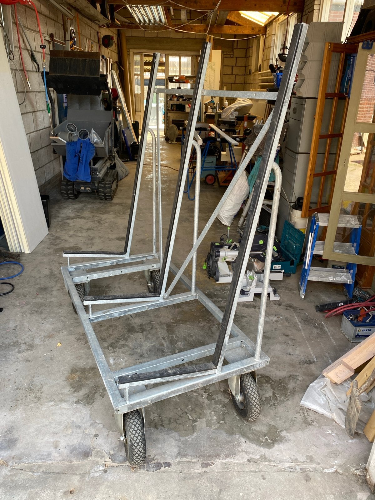 Stevige platenwagen / glasbok op wielen, Doe-het-zelf en Verbouw, Ophalen of Verzenden, Gebruikt