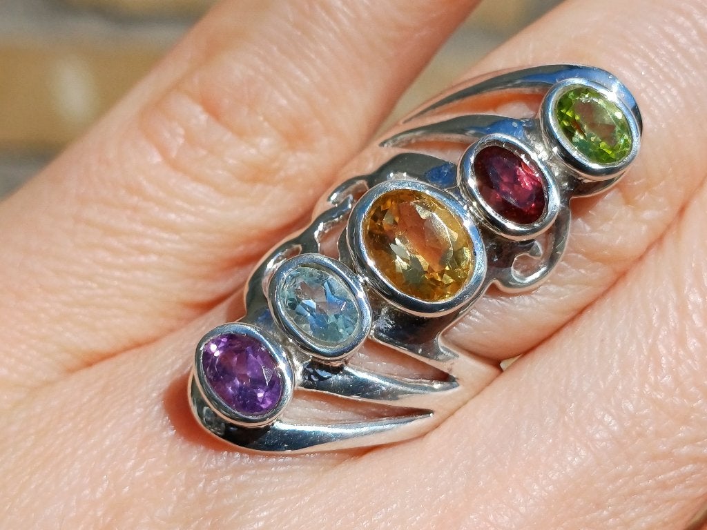 Vanoli 925 zilver ring granaat amethist citrien maat 17, Sieraden, Tassen en Uiterlijk, Ringen, Daiva1973@hotmail.com, Vanoli