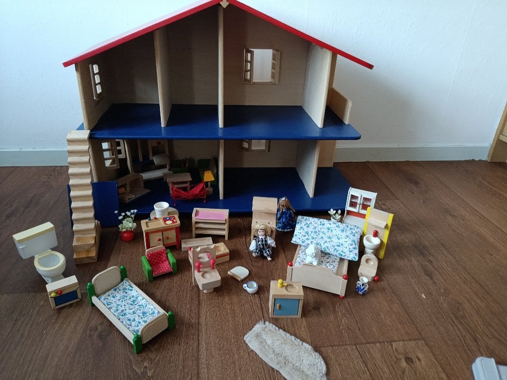 Poppenhuis compleet, Kinderen en Baby's, Ophalen, Gebruikt, Poppenhuis