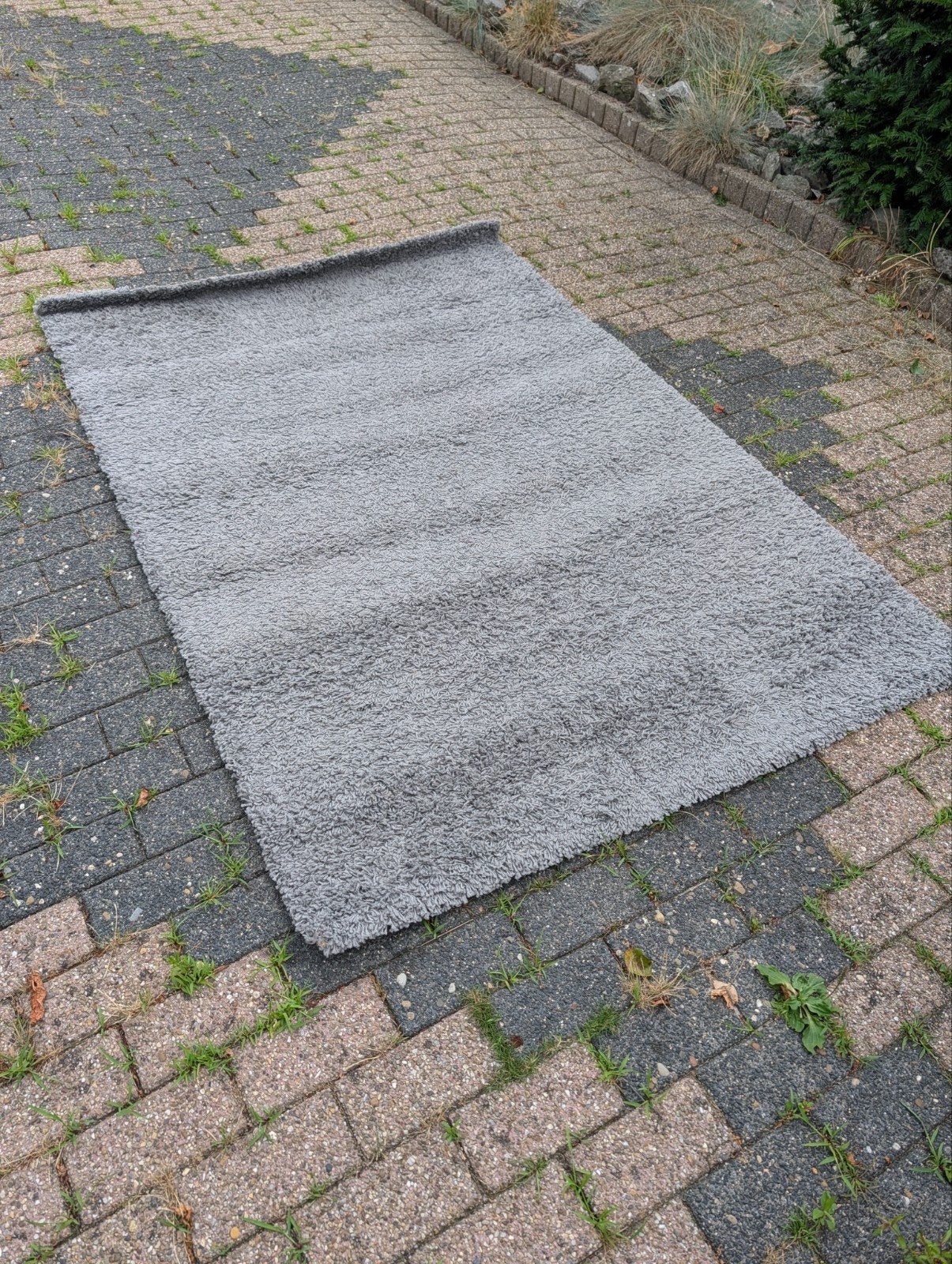 IKEA Hampen vloerkleed grijs 133x195 cm, Ophalen, Gebruikt, 100 tot 150 cm, Modern, Hoogpolig