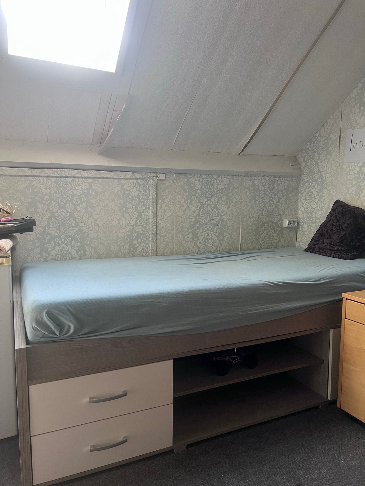 Eenpersoonsbed met opbergruimte, Huis en Inrichting, Ophalen, Gebruikt, 90 cm, 200 cm