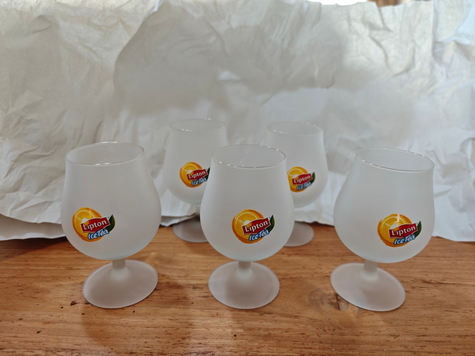 5 nieuwe Lipton Ice Tea glazen, Ophalen of Verzenden, Nieuw, Frisdrankglas