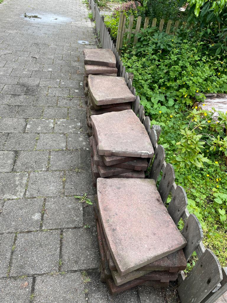 Cirkel terrastegels - Gebruikt gratis, Tuin en Terras, Ophalen, Gebruikt, Minder dan 5 m², Beton
