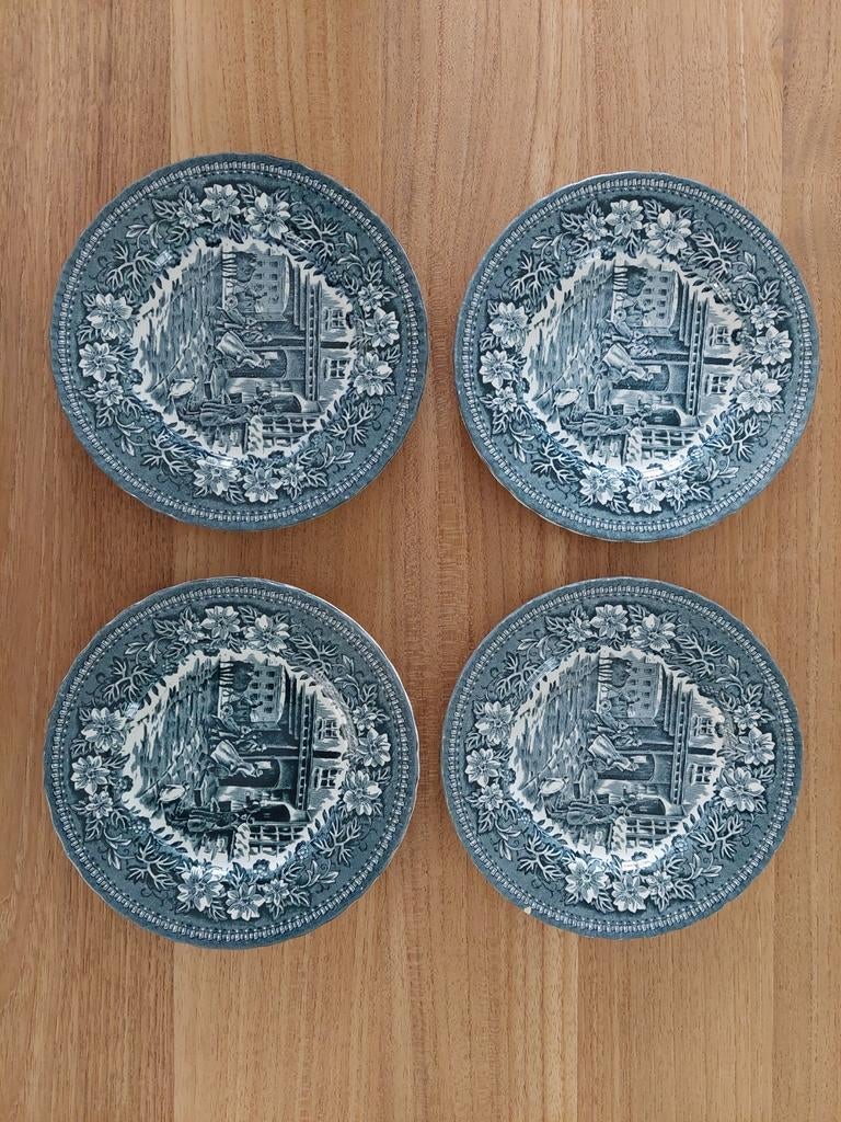 4 Royal Tudor Ware Coaching Taverns taartbordjes, Ophalen