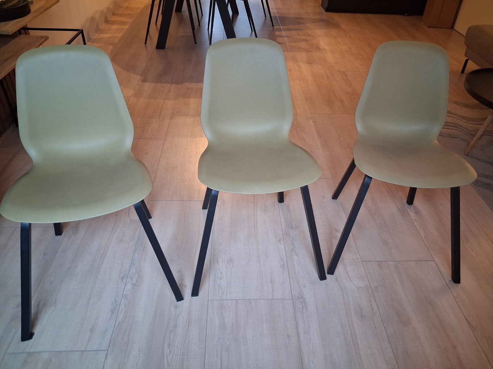 Drie gezellige Ikea stoeltjes, olijf geel/groen., Ophalen, Overige kleuren, Drie, Kunststof