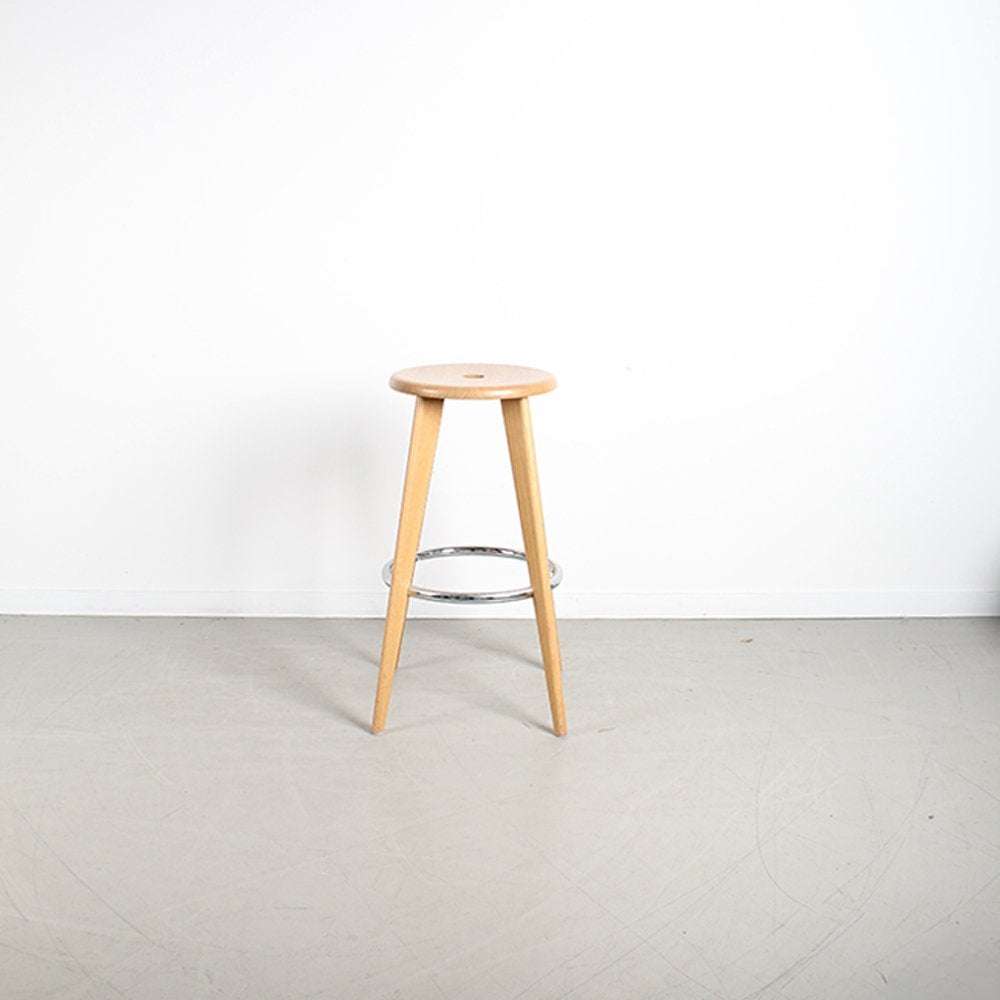6x Vitra Jean Prouve Tabouret Haut Kruk – Eikenhout, Huis en Inrichting, Niet ingevuld, Niet ingevuld, Ophalen of Verzenden, Zo goed als nieuw