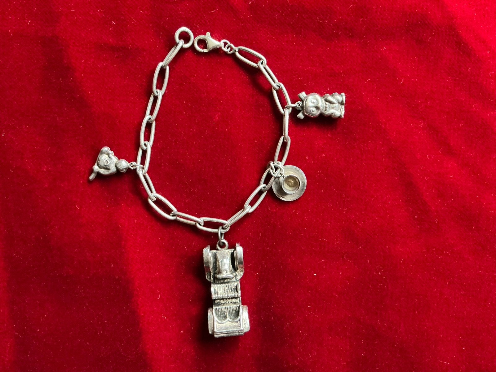 Brocante Zilveren bedelarmband, Verzenden, Gebruikt, Zilver