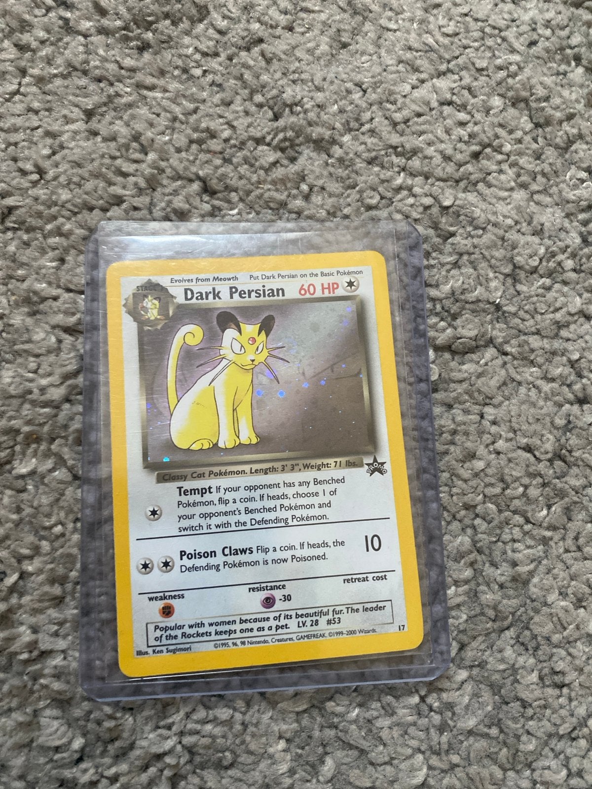 Dark Persian Pokémon kaart (Team Rocket 17/82), Ophalen of Verzenden, Zo goed als nieuw, Losse kaart