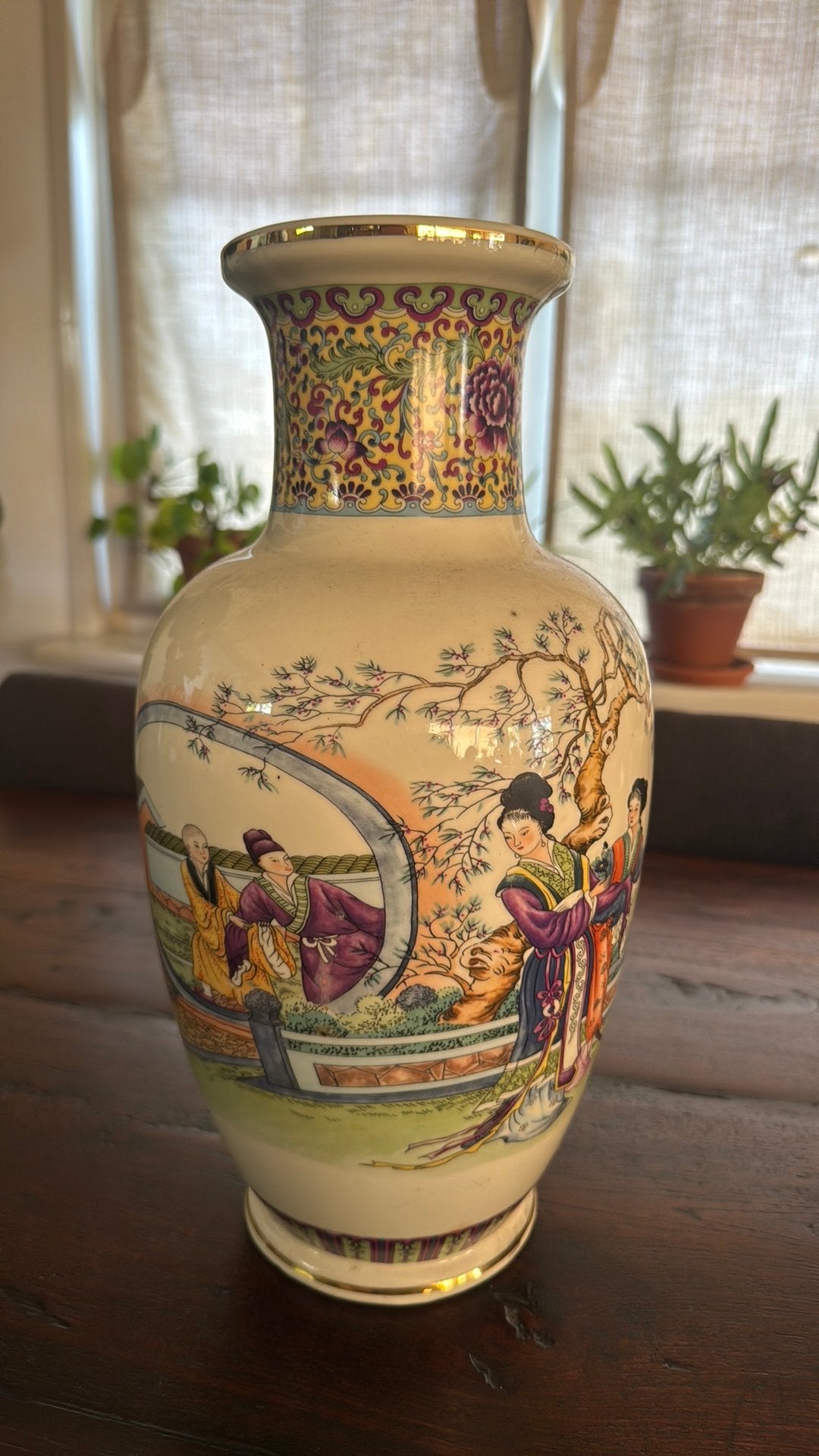 Vaas met chinese beschildering, Ophalen of Verzenden