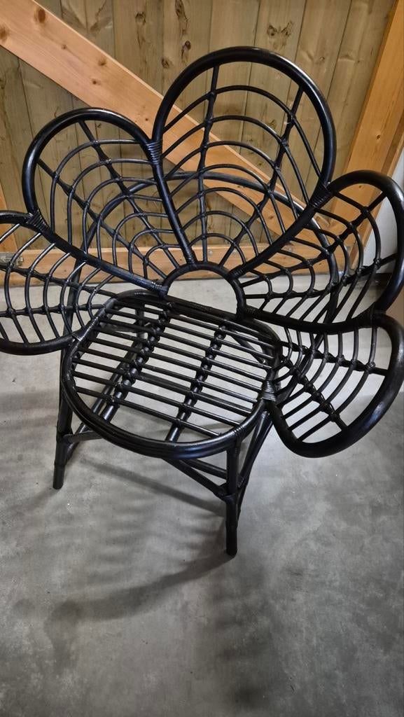 Rotan lotus stoel, Ophalen, Zwart, Riet of Rotan, Zo goed als nieuw