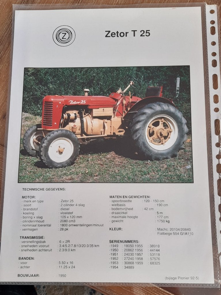 ZETOR T 25 FOLDER, Onbekend, Ophalen of Verzenden, Zo goed als nieuw, Overige merken
