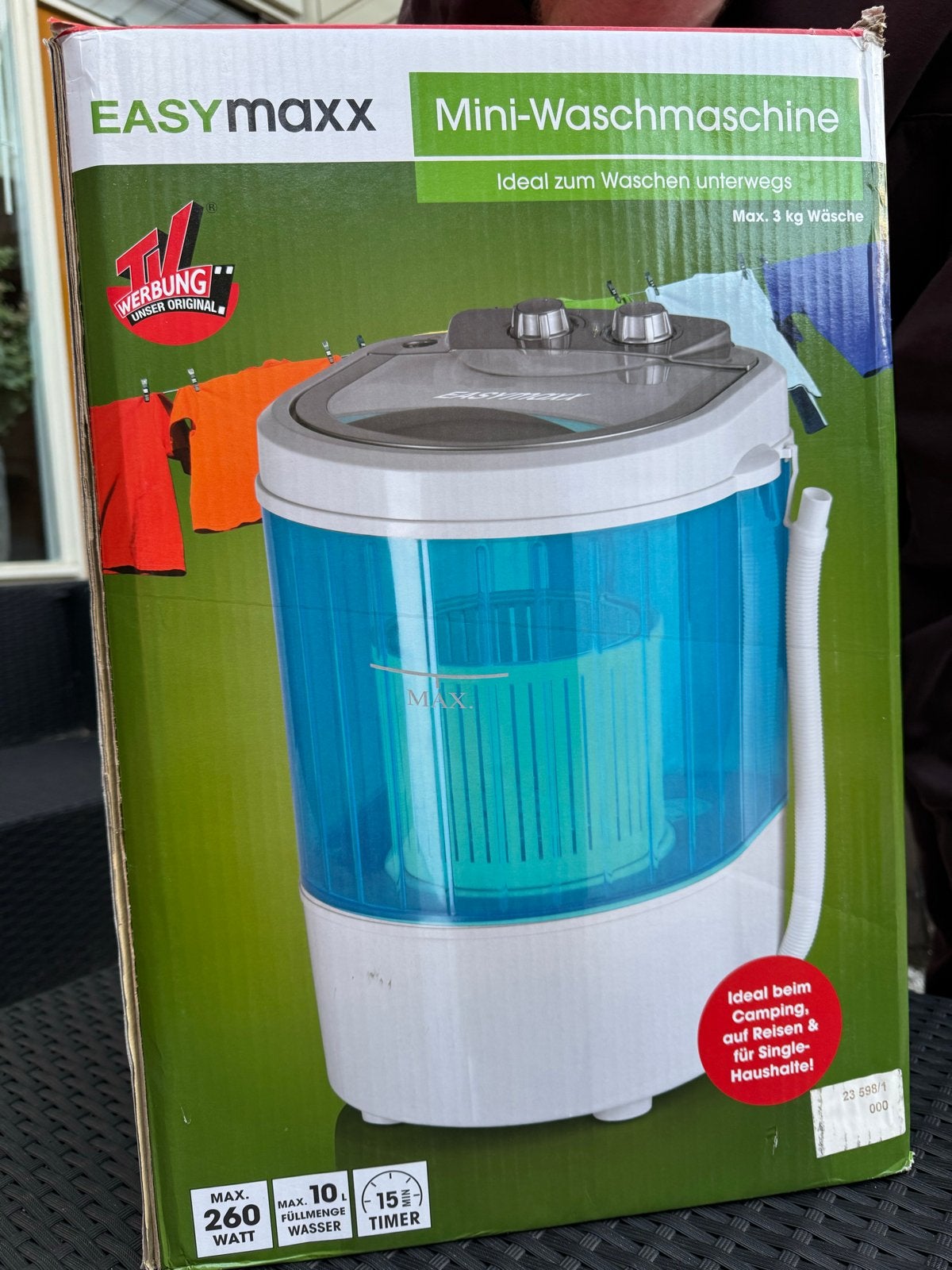 Easymaxx mini wasmachine, Witgoed en Apparatuur, Ophalen, Minder dan 1200 toeren, Minder dan 85 cm, Minder dan 4 kg