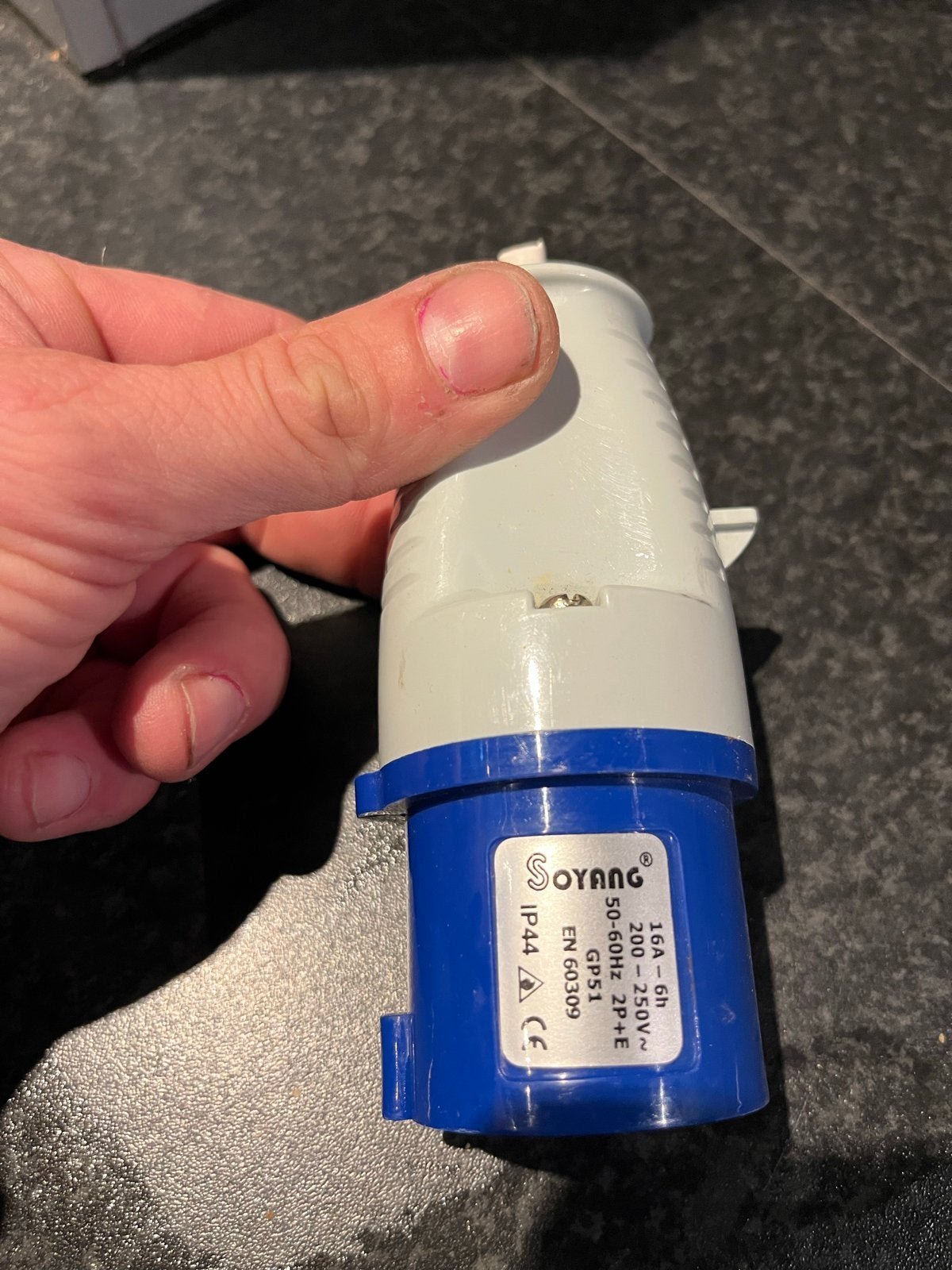 Losse CEE caravan stekker mannetje 16A 230V IP44, Ophalen of Verzenden, Gebruikt