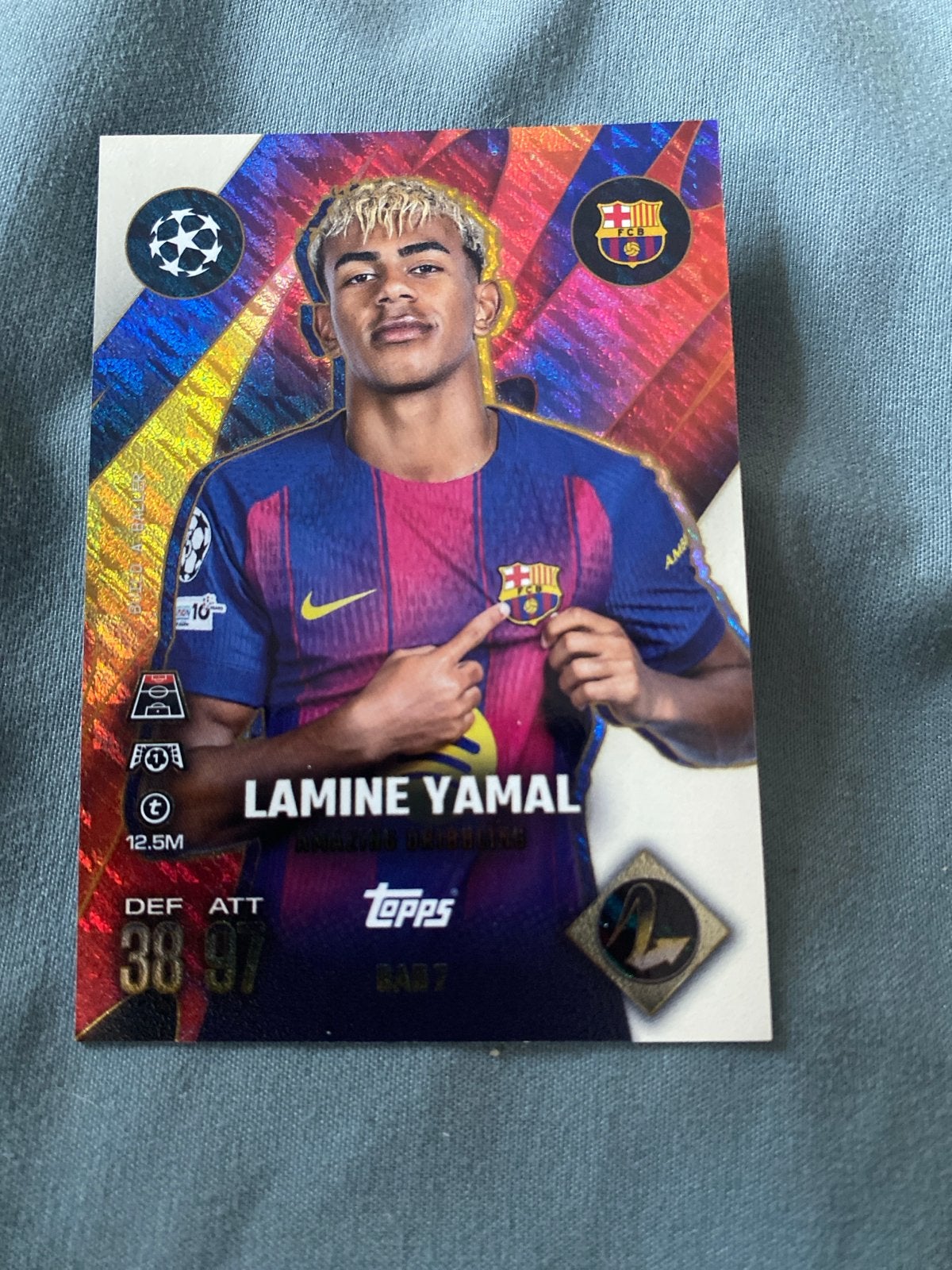 Lamine Yamal Topps Match Attax Champions League kaart, Ophalen of Verzenden, Zo goed als nieuw, Buitenlandse clubs, Spelerskaart