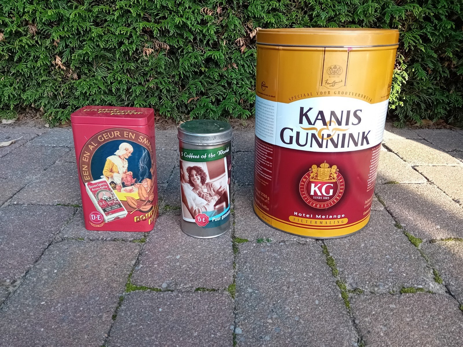 Vintage Douwe Egberts en Kanis Gunnink blikken, Verzamelen, Ophalen of Verzenden, Gebruikt, Koffie, Douwe Egberts