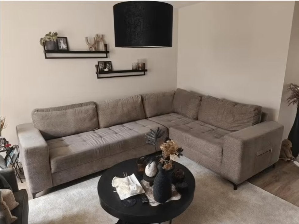 Moderne UrbanSofa Hoekbank 3-zits met 1.5-zits (Taupe), Ophalen, Minder dan 75 cm, Hoekbank, Zo goed als nieuw