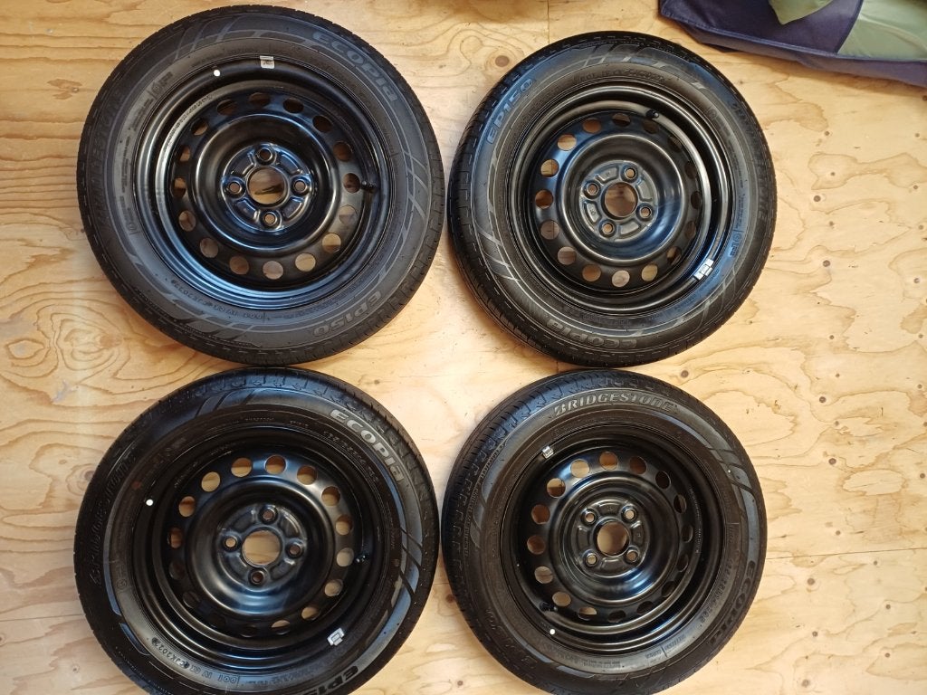 4x Velgen met nieuwe banden !!!, Auto-onderdelen, Ophalen, 14 inch, Nieuw, Band(en)